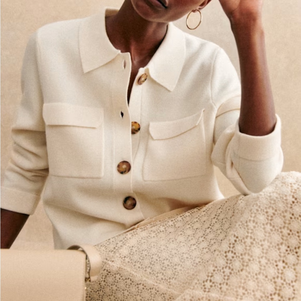 Sezane Betty Cardigan Ecru
